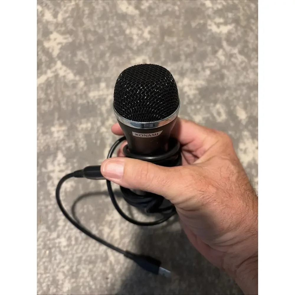 Konami Logitech USB Microphone Mic Black for PlayStation Xbox Wii Tested